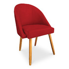 Kit 02 Cadeiras Jantar Bela Suede Vermelho Pés Palito Castanh