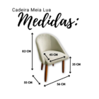Kit 02 Cadeiras Jantar Meia Lua Veludo Bege - Montanaris Decor