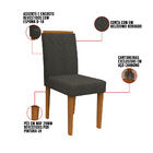 Kit 02 Cadeiras Júlia Linho Cinza Ln03 Pés Ypê - D'rossi