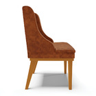 Kit 02 Cadeiras Liz Corano Nozes Base Fixa Madeira Castanho D