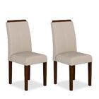 Kit 02 Cadeiras Londres Wood Imbuia/ Bege - Moveis Arapongas