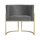 Kit 02 Cadeiras Luna Base De Metal Dourada Linho Escolha Sua