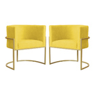 Kit 02 Cadeiras Luna Base De Metal Dourada Suede Escolha Sua