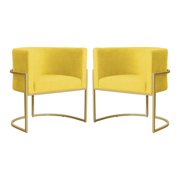 Kit 02 Cadeiras Luna Base De Metal Dourada Suede Escolha Sua