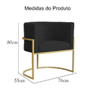 Kit 02 Cadeiras Luna Base De Metal Dourada Suede Escolha Sua