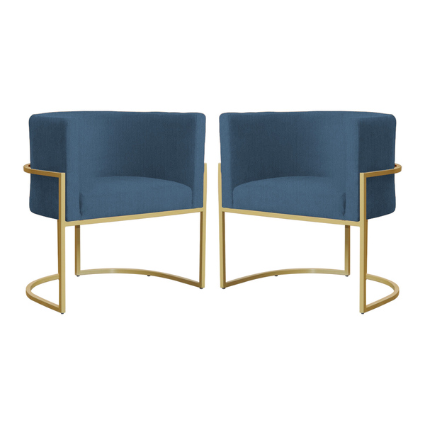 Kit 02 Cadeiras Luna Base De Metal Dourada Suede Escolha Sua