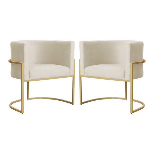 Kit 02 Cadeiras Luna Base De Metal Dourada Veludo Escolha Sua