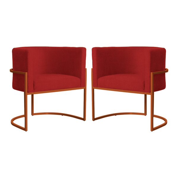 Kit 02 Cadeiras Luna Para Clínica Estética Base De Metal Bron