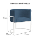 Kit 02 Cadeiras Luna Para Consultório Base De Metal Branco Su