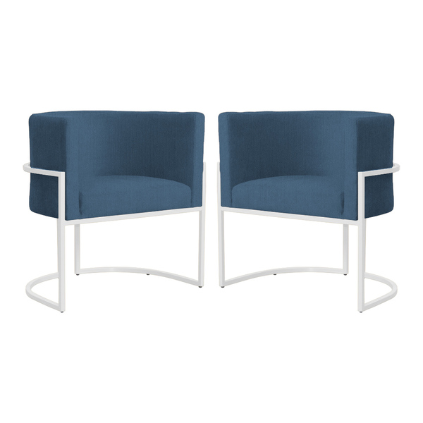 Kit 02 Cadeiras Luna Para Consultório Base De Metal Branco Su