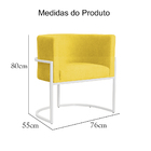 Kit 02 Cadeiras Luna Para Consultório Base De Metal Branco Su