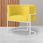 Kit 02 Cadeiras Luna Para Consultório Base De Metal Branco Su