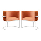 Kit 02 Cadeiras Luna Para Consultório Base De Metal Branco Ve