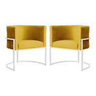 Kit 02 Cadeiras Luna Para Consultório Base De Metal Branco Ve