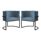 Kit 02 Cadeiras Luna Para Escritório Base De Metal Preto Linh