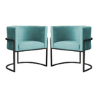 Kit 02 Cadeiras Luna Para Escritório Base De Metal Preto Velu