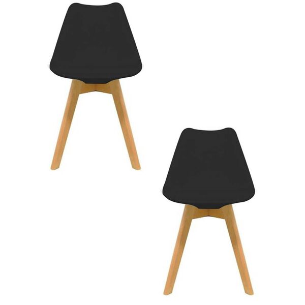 Kit 02 Cadeiras Moscou Sala De Jantar Preto D'rossi