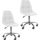 Kit 02 Cadeiras Office Eiffel Botonê Ajustável Base Giratória