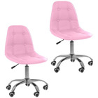 Kit 02 Cadeiras Office Eiffel Botonê Ajustável Base Giratória