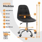 Kit 02 Cadeiras Office Eiffel Botonê Ajustável Base Giratória