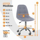 Kit 02 Cadeiras Office Eiffel Botonê Ajustável Base Giratória