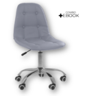 Kit 02 Cadeiras Office Eiffel Botonê Ajustável Base Giratória