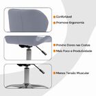 Kit 02 Cadeiras Office Eiffel Slim Ajustável Base Giratória -