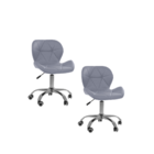 Kit 02 Cadeiras Office Eiffel Slim Ajustável Base Giratória -