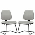 Kit 02 Cadeiras Para Escritório Job L02 Fixa Linho Cinza - Ly