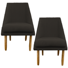 Kit 02 Cadeiras Para Sala De Jantar Ana Pés Palito Suede Marr