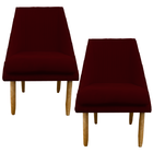 Kit 02 Cadeiras Para Sala De Jantar Ana Pés Palito Suede Mars