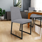 Kit 02 Cadeiras Para Sala De Jantar Base Aço Industrial Preto