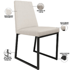 Kit 02 Cadeiras Para Sala De Jantar Base Aço Industrial Preto