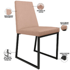 Kit 02 Cadeiras Para Sala De Jantar Base Aço Industrial Preto