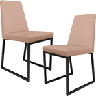 Kit 02 Cadeiras Para Sala De Jantar Base Aço Industrial Preto