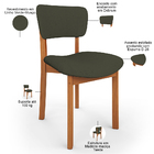 Kit 02 Cadeiras Para Sala De Jantar Cozinha Living Estofada D