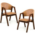 Kit 02 Cadeiras Para Sala De Jantar Cozinha Nik Canela Pu Cam