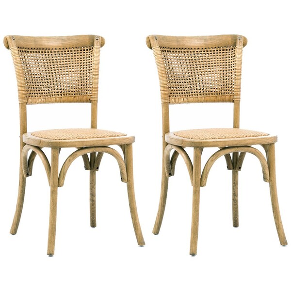 Kit 02 Cadeiras Para Sala De Jantar Cozinha Very Oak Rattan G