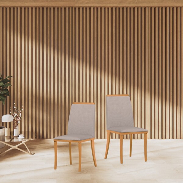 Kit 02 Cadeiras Para Sala De Jantar Em Madeira Maciça Napoli