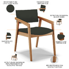 Kit 02 Cadeiras Para Sala De Jantar Estar Living Giorgia L02