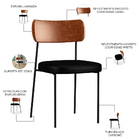 Kit 02 Cadeiras Para Sala De Jantar Melina L02 Couríssimo Cam