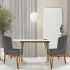 Kit 02 Cadeiras Para Sala De Jantar Paris Pés Palito Suede Gr