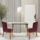 Kit 02 Cadeiras Para Sala De Jantar Paris Pés Palito Suede Ma