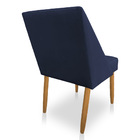 Kit 02 Cadeiras Poltona Juliana Suede Azul Marinho Pés Palito