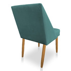 Kit 02 Cadeiras Poltona Juliana Suede Azul Turquesa Pés Palit