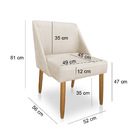 Kit 02 Cadeiras Poltona Juliana Suede Bege Pés Palito Castanh