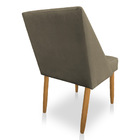 Kit 02 Cadeiras Poltona Juliana Suede Marrom Rato Pés Palito