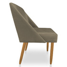 Kit 02 Cadeiras Poltona Juliana Suede Marrom Rato Pés Palito