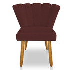 Kit 02 Cadeiras Poltrona Flor Veludo Marsala Pés Palito Casta