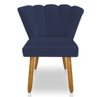 Kit 02 Cadeiras Poltrona Flor Veludo Pés Palito Castanho - Pa